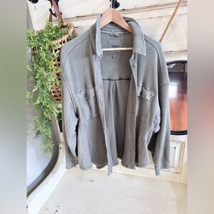 Aerie Waffle knit button down top